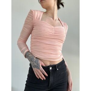 Ruched Pink Top